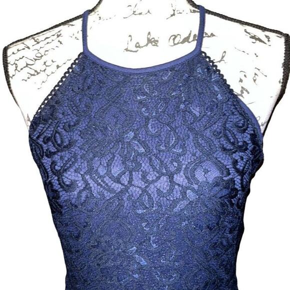 Altar’d navy lace short fit & flare dress small - Picture 4 of 6